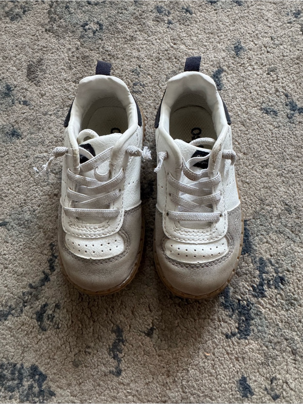 OshKosh B'gosh White and Gray Kids Sneakers